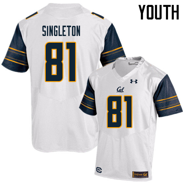 Youth #81 Brandon Singleton Cal Bears UA College Football Jerseys Sale-White